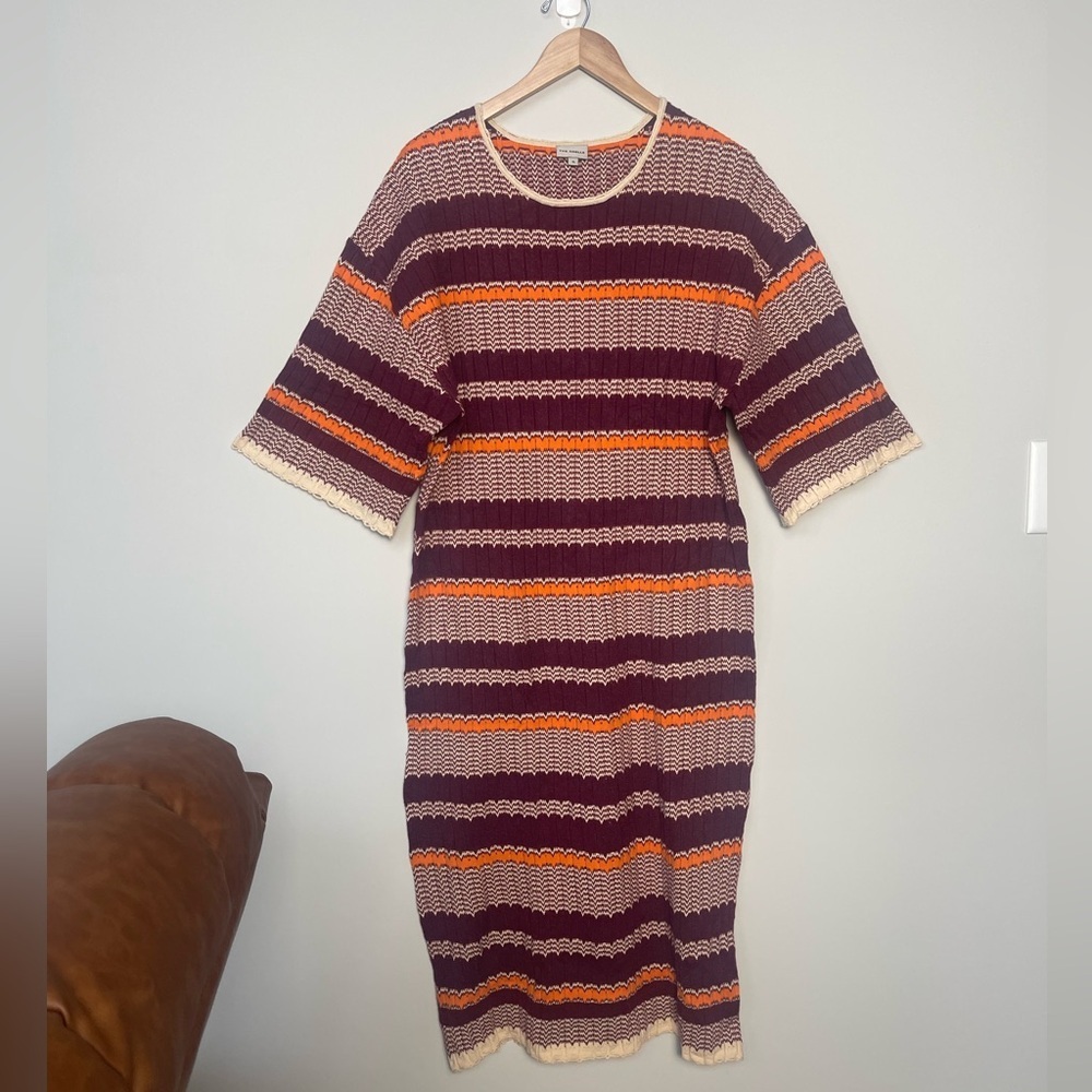 The Odells | Striped Sweater Knit Ophelia Midi Dress XL - Picture 2 of 6